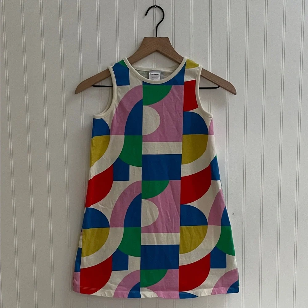HANNA ANDERSSON Print Sleeveless Tank Top Dress in Modern Mod Geo Size 130 US 8